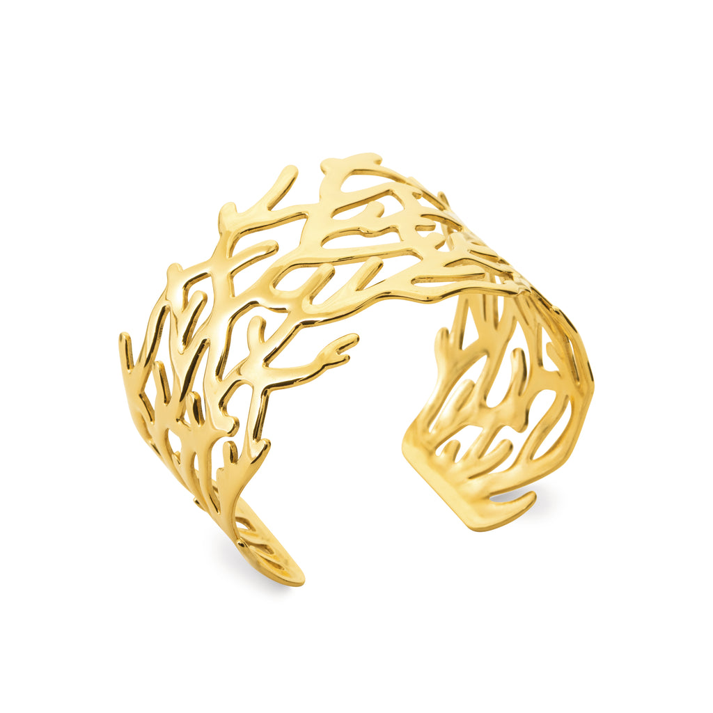 Gold-Tone Steel Meri Coral Cuff Bracelet