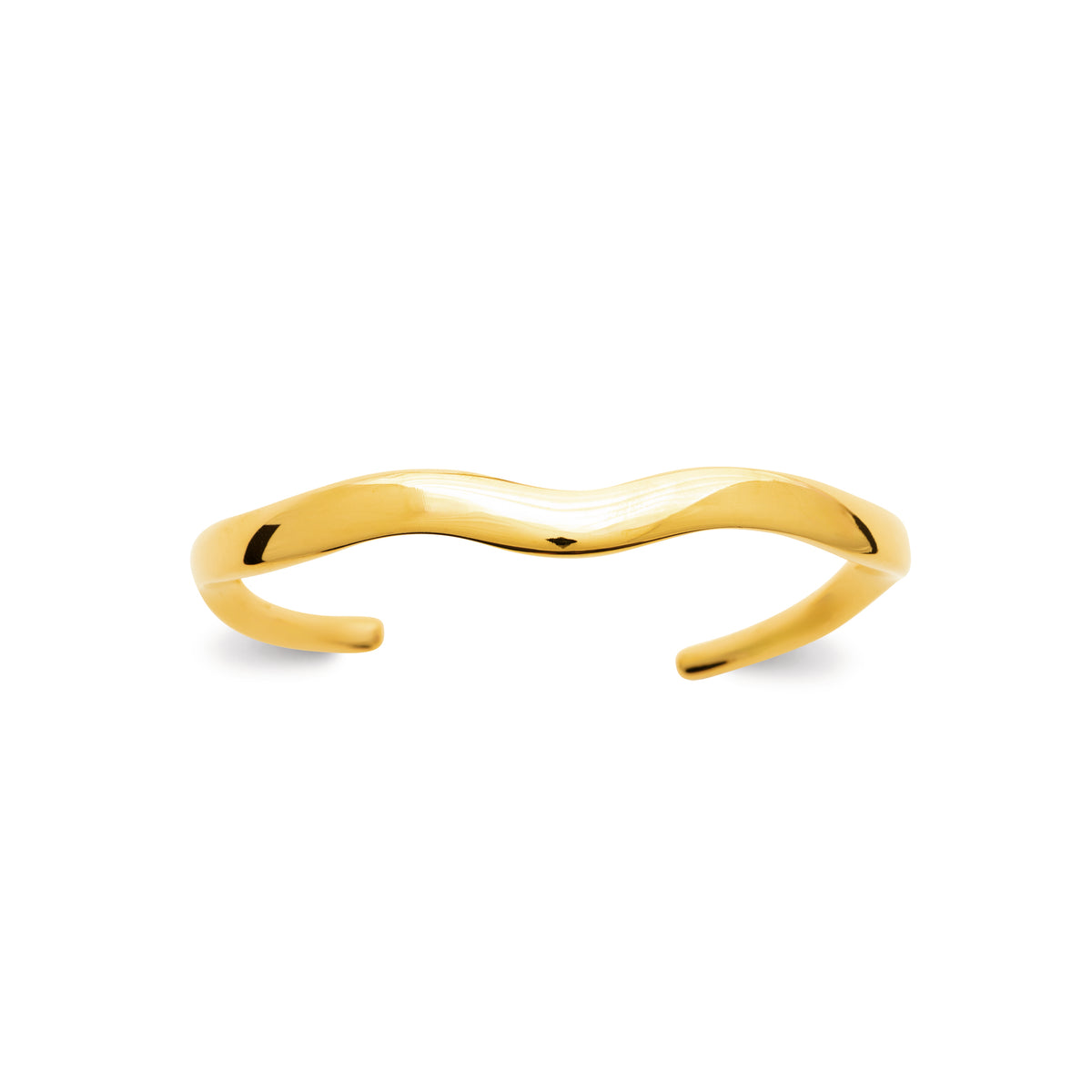 Gold bracelet on a white background