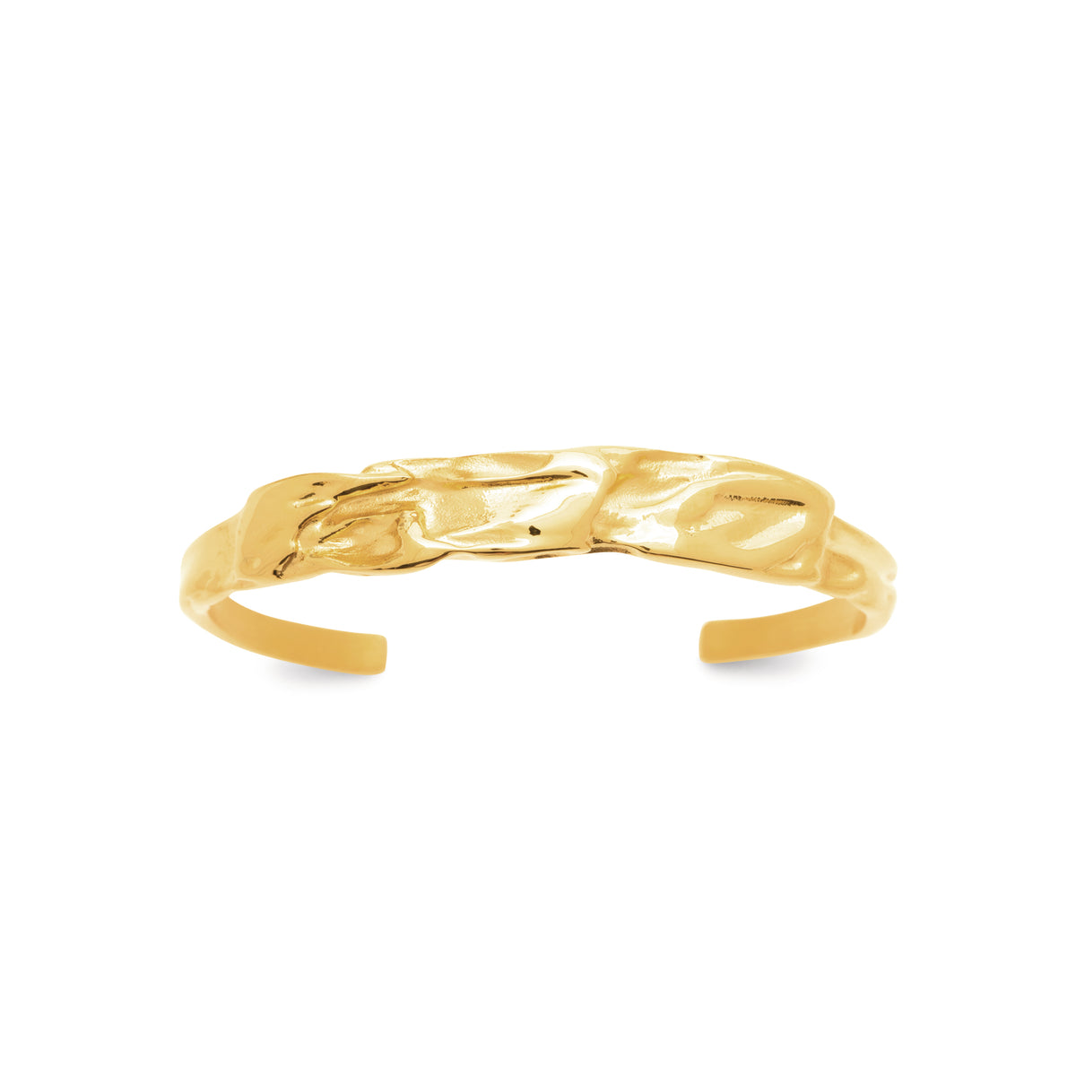 Textured Cuff Bracelet, Gold Tone