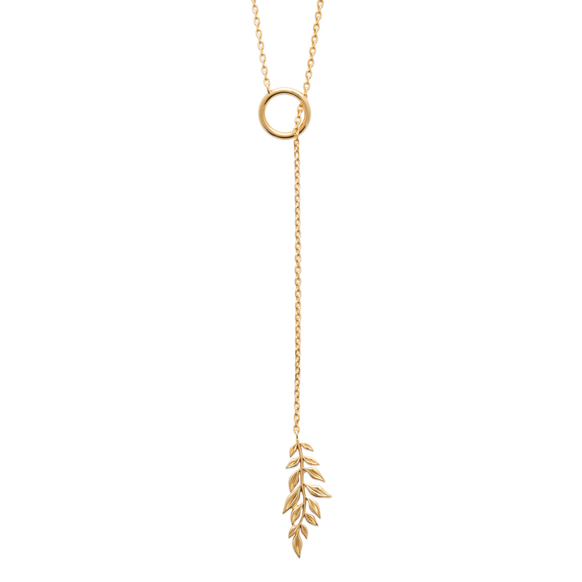 18K Gold-Plated Leaf Drop Necklace | HANKO Nordic Jewelry