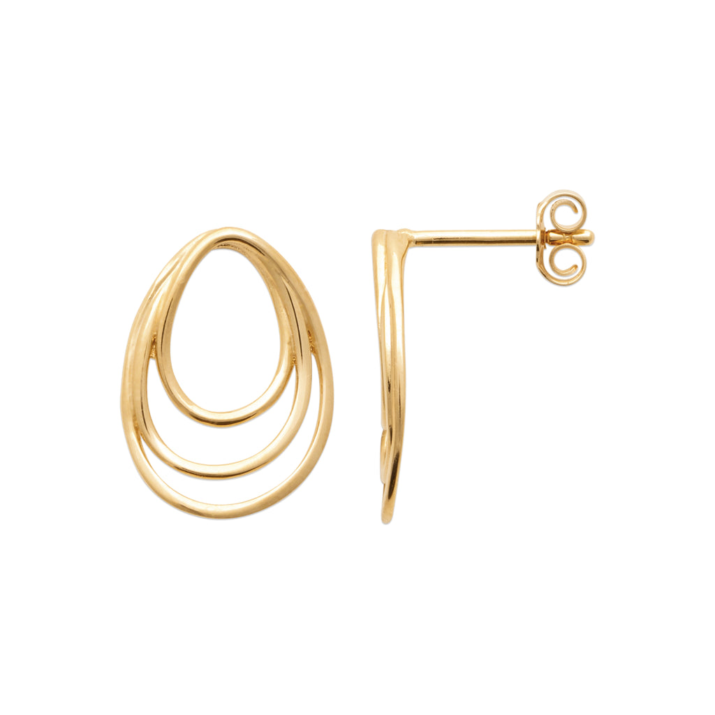 Small 18k gold layered hoop earrings