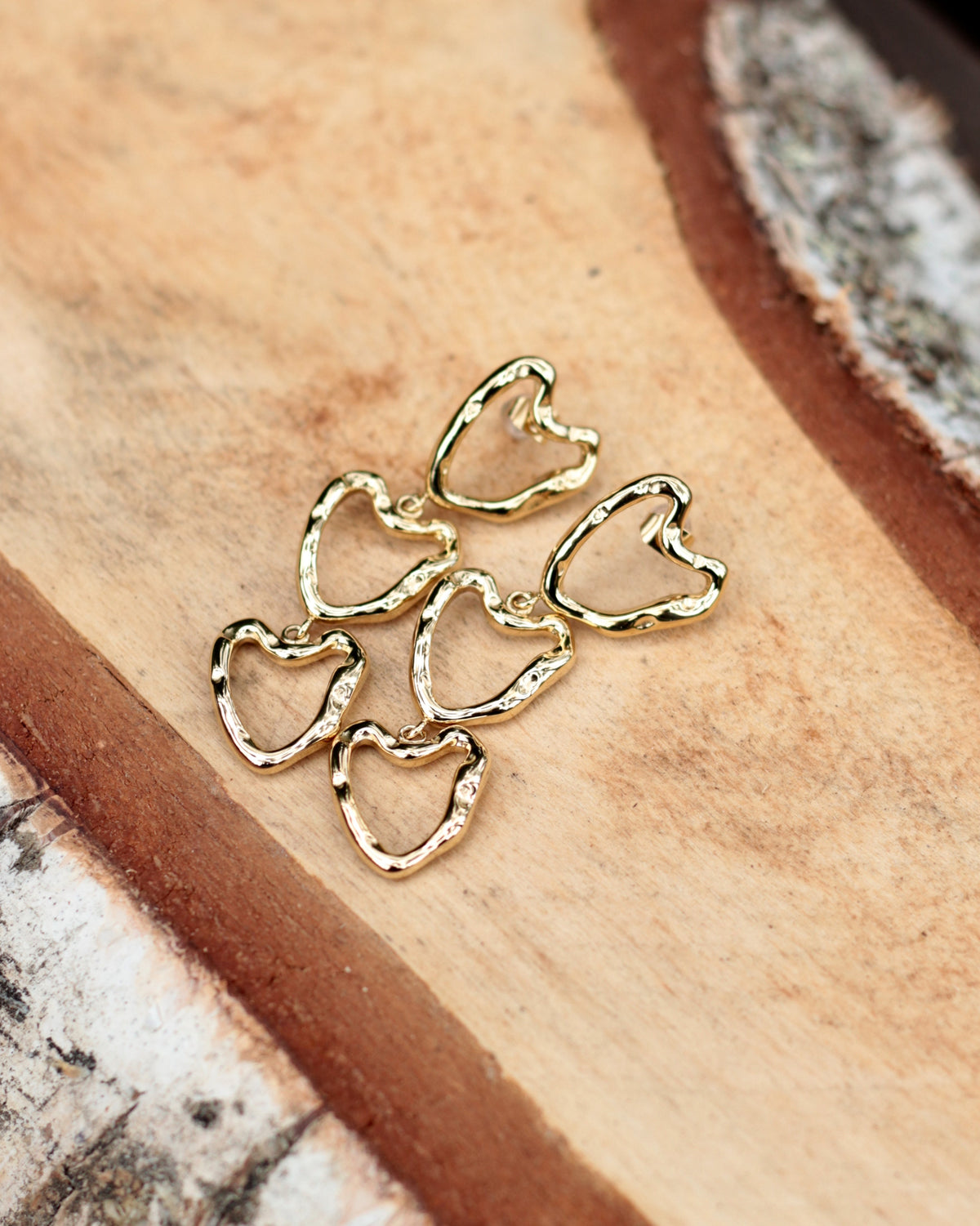 Heart Drop Earrings, Steel