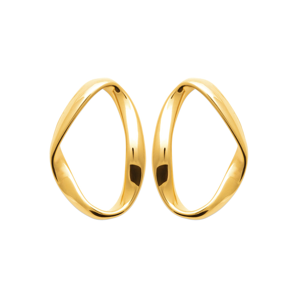 Gold-Tone Steel Organic Twist Stud Earrings