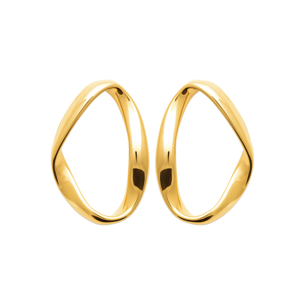 Gold-Tone Steel Organic Twist Stud Earrings