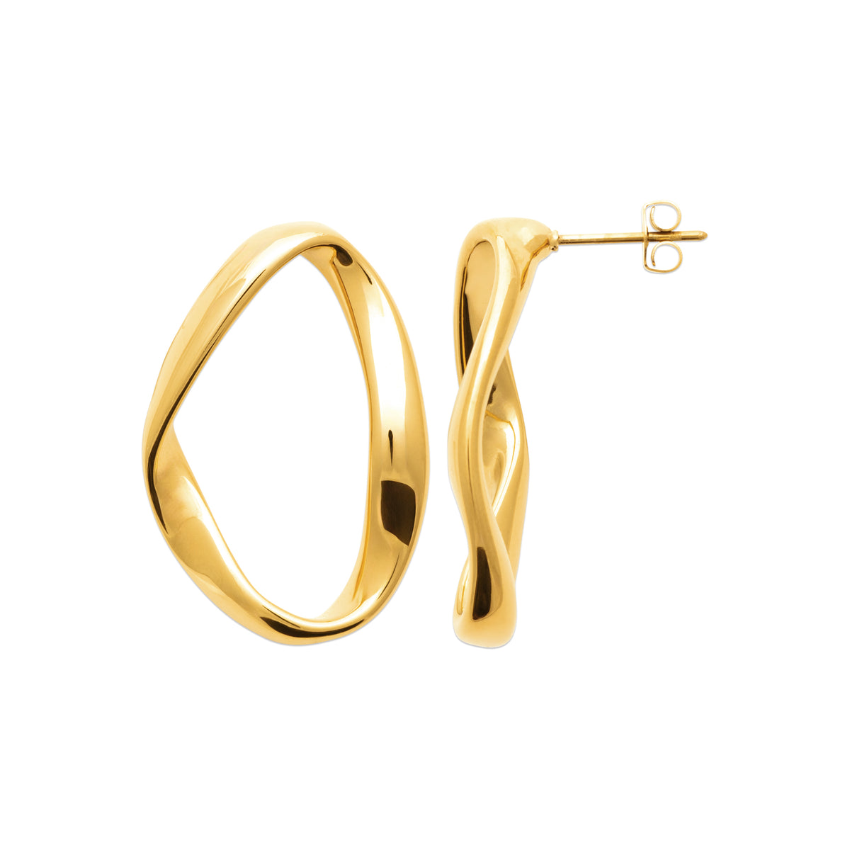 Gold twisted hoop earrings
