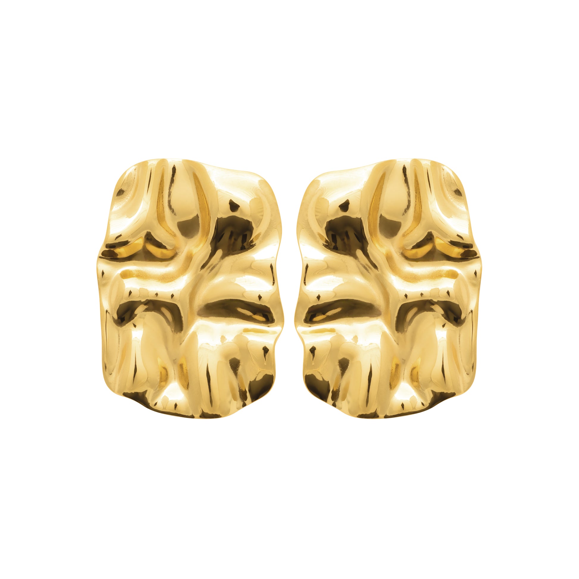 Gold-Tone Steel Floral Drop Earrings